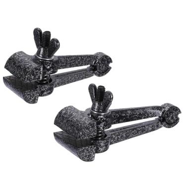 Imagem de HARFINGTON 2 peças de torno de mesa universal 1-1/5.1 cm 1-17/81.3 cm (38/39 mm) braçadeira de bancada portátil para perfuração de marcenaria, conduíte de corte de metal, preto