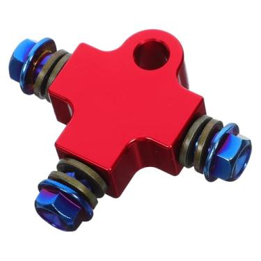 Imagem de Ciieeo Conector de mangueira de linha de freio hidráulico para motocicleta, adaptador de 3 vias com parafuso banjo de titânio divisor universal de mangueira de freio para motocicleta