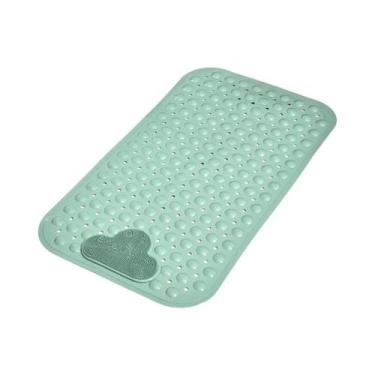 Imagem de Tapete De Banho Antiderrapante Em PVC Com Ventosas E Furos De Drenagem