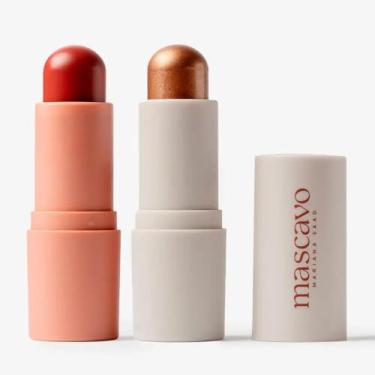 Imagem de Kit Mascavo Blush Bastão Hibiscus 6g + Iluminador Brûlêe