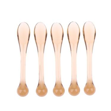 Imagem de 5 unidades de espátulas cosméticas de plástico aplicador de creme para os olhos bastão massageador de olhos máscara colher ferramentas de cuidados com a pele