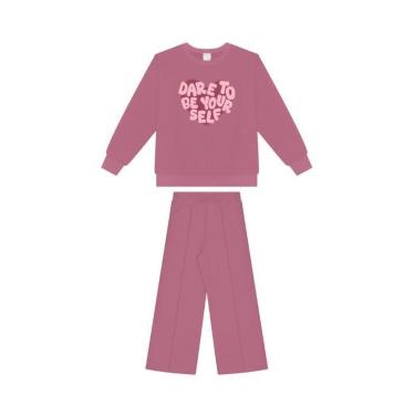 Imagem de Conjunto Menina Moletom Calça Wide Leg Alakazoo Ref. 65698-Feminino