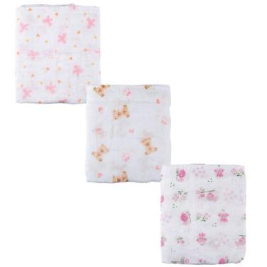 Imagem de Toalha Fralda de pano para Bebê 70 cm x 1,07 m 3 Unidades Incomfral, F