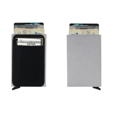 Imagem de Carteira Slim De Metal RFID Para Cartões De Crédito Para Homens, Minim