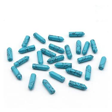 Imagem de Cristal natural áspero pedras semipreciosas prisma hexagonal cabeça de bala varinha mágica decoração de casa AuraCrystal ornamentos 6 x 21 mm exorcizar espíritos malignos desenho de dinheiro (cor