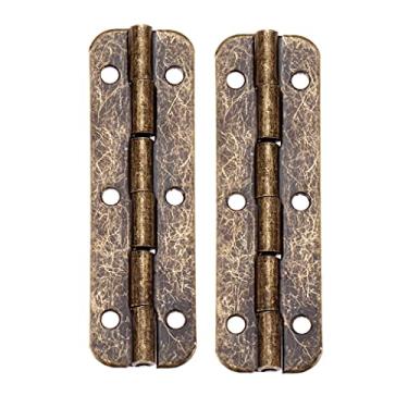 Imagem de 2 peças dobradiças decorativas de 51 x 16 mm dobradiça para armário de bagagem, joias vintage, dobradiças de caixa de madeira, acessórios para móveis com parafusos dobradiças