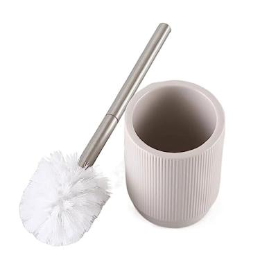 Imagem de Escova de vaso sanitário de cerâmica escova criativa de lavagem de cabelo macio escova de vaso sanitário criativa sem perfurações conjunto de limpeza de vaso sanitário esfregão de vaso sanitário