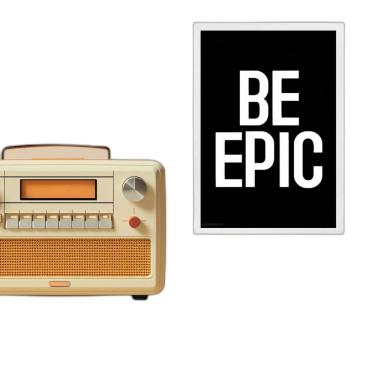 Imagem de Quadro Decorativo Minimalista Be Epic 33X24Cm - Com Vidro