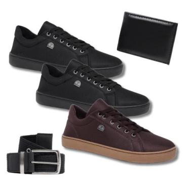 Imagem de Kit Leve Mais po Menos 3 Tênis Masculino + Cinto + Carteira - Bless Ac