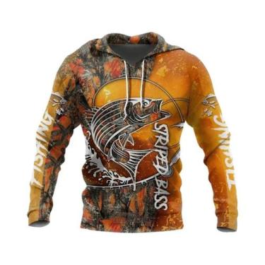 Imagem de Moletom Masculino Camuflado Para Pesca Com Estampa 3D, Conjunto De Tre