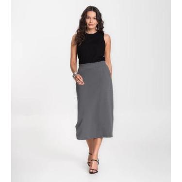 Imagem de Saia Feminina Select Cinza, G, Cinza