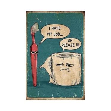 Imagem de Pôster Vintage Engraçado De Escova De Dentes E Papel Higiênico, Arte E