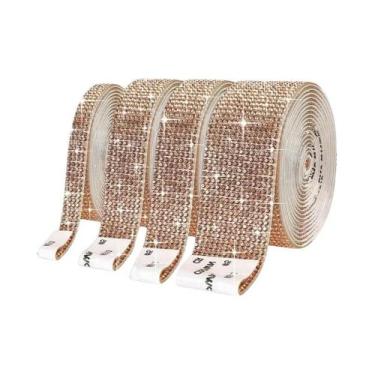 Imagem de Fita Adesiva De Strass Com Cristais E Diamantes, 1 Jarda, Para Artesan