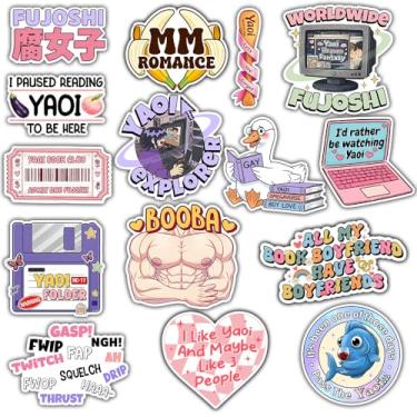Imagem de BAVAHA (15 peças) Yaoi Adesivos BL Boylove MM Adesivo Gay Yaoi Anime, Mangá, Manhwa, Omegaverse Fujoshi Adesivo Vinil Decalque Fujoshi Presentes Decoração Para Kindle Laptop Garrafa de Água Carro Capa