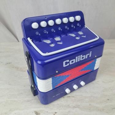 Imagem de Brinquedo Mini Acordeão Sanfona Gaita Colibri Infantil AZUL