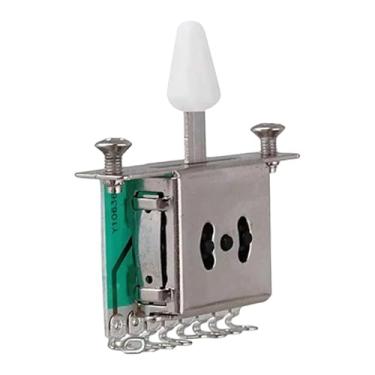 Imagem de TTETTZ Chave seletora de captadores para guitarra com botão de ajuste - Acessório para instrumento musical - Peça para guitarra elétrica - Seletor de, Branco 5 Vias