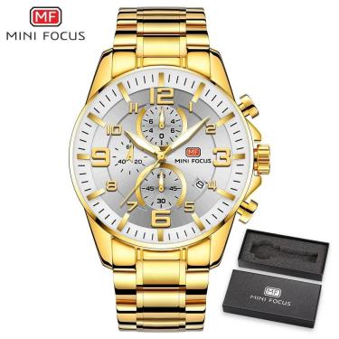 Imagem de Relógio Masculino Mini Focus Mf0278g à Prova D'água Branco