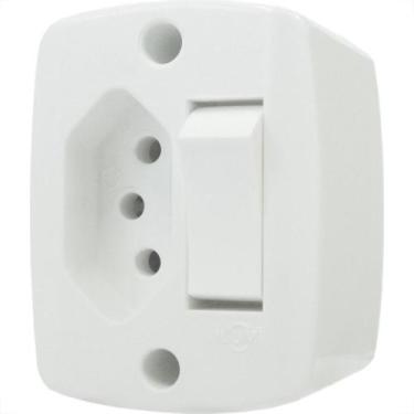 Imagem de Interruptor Externo Ilumi Redondo Branco 1 Simples+Tomada 20A 16545Pct