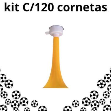 Imagem de Kit C/120 Cornetas Copa Futebol Vuvuzela Apito Buzina Copa - sm decora