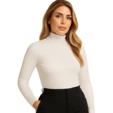 Imagem de Blusa Segunda Pele Gola Alta Aderente E Confortável - Aline Store, Off