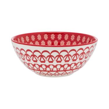 Imagem de Tigela Cerâmica Oxford Floreal Renda Vermelho 600ml