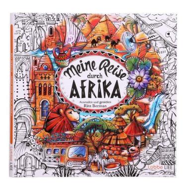 Imagem de Livro de colorir Meine Reise durch Afrika 96 páginas para adultos - ta