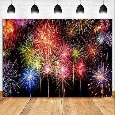 Imagem de Tapeçaria de fogos de artifício coloridos, celebração de Ano Novo 150x
