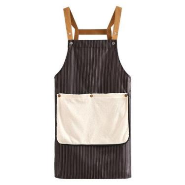 Imagem de Avental listrado impermeável para homens e mulheres estilo coreano Ki 