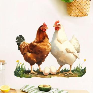 Imagem de Adesivos de parede Farmhouse Chicken Roosters and Hens PVC - yiweisai