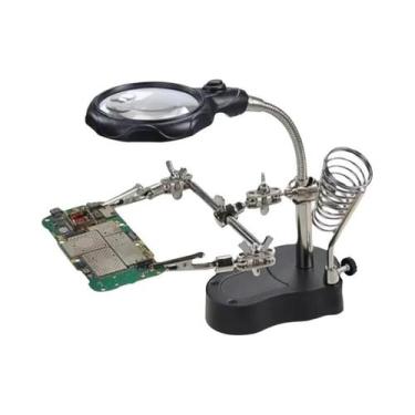 Imagem de Lupa De Soldagem 13.5X 12X Com Clipe Auxiliar Para Ferro De Solda Elét