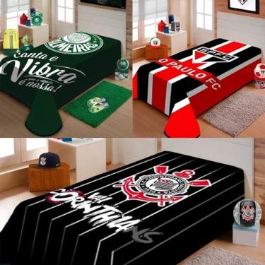 Imagem de Cobertor Solteiro Raschel Jolitex Times Futebol 1,50x2,00m Palmeiras C