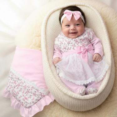 Imagem de Saída de Maternidade Menina Aconchego Lívia Rosa 5 Peças P - Amora Bab