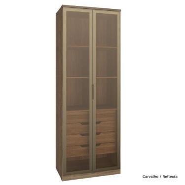 Imagem de Guarda Roupa Modulado 02 Porta de Vidro 245cm com Colmeia Setiba - Móv