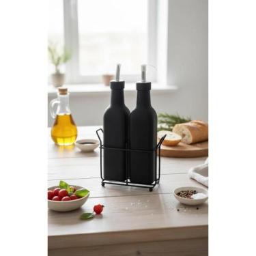 Imagem de Galheteiro Vidro 300ml 2 Peças Preto c/ Dosador Precisão - Congratulat