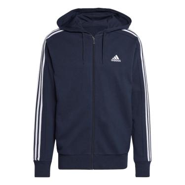 Imagem de Moletinho Capuz Zíper Essentials 3-Stripes-Azul Adidas-Masculino