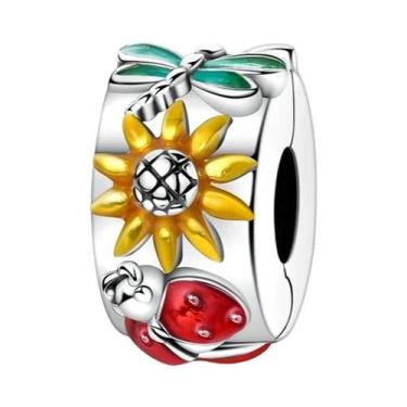 Imagem de Pingente De Prata Esterlina 925 Feminino Com Berloques De Girassol, Tu