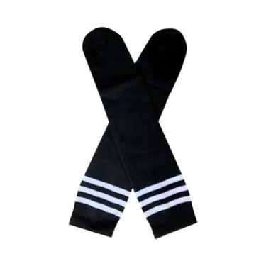 Imagem de Meias Esportivas Infantis Sem Calcanhar, Listradas E Sólidas, Para Fut