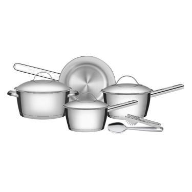 Imagem de Jogo de Panelas Inox 4 Peças Allegra Colher e Pegador Tramontina