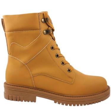 Imagem de Bota Coturno Feminino Casual Dia a Dia Salto Baixo Mooncity 72198, Are