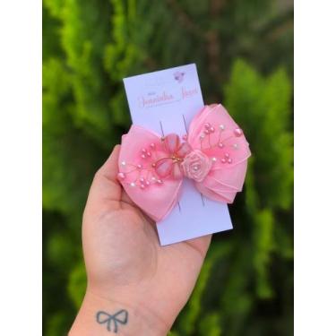 Imagem de Laço rosa delicado - Laços feito a mão 