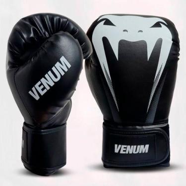 Imagem de Luva de Boxe Venum Giant Logo Sticher Dark Preto, 12oz