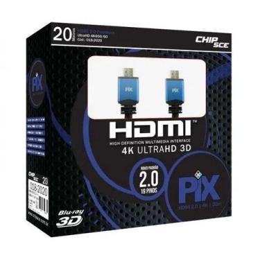 Imagem de Cabo Hdmi 2.0 20Metros Chipsce, 018-2020, 4K, Hdr 19P, Ultrahd, Pix