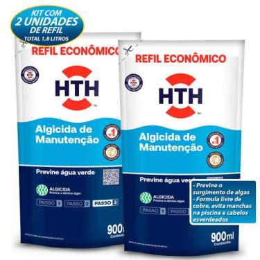 Imagem de Kit 2 Algicida Manutenção Hth Previne Água Verde Algas Para Piscinas R