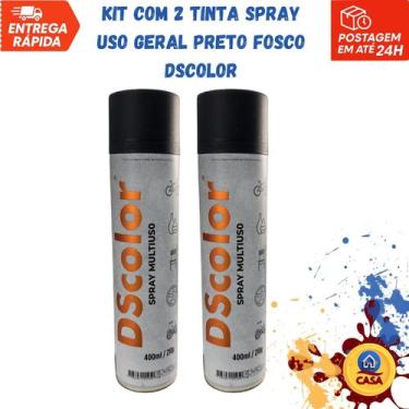 Imagem de Tinta Spray Uso Geral Preto Fosco DSColor - Kit com 2 unidades - DS Co