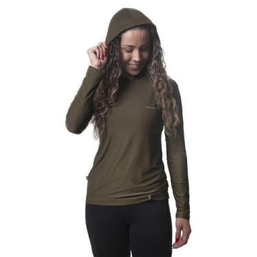 Imagem de Camiseta Dry Coool Hoodie Capuz Feminina Verde - Conquista, GG