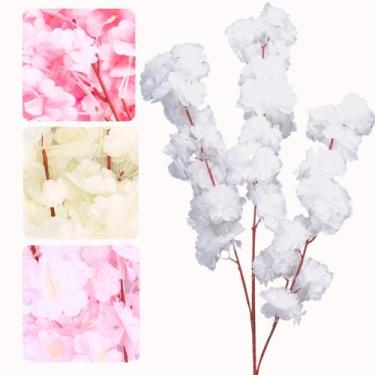 Imagem de Haste Flor De Cerejeira Realista Grande Artificial Para Decoração Cast