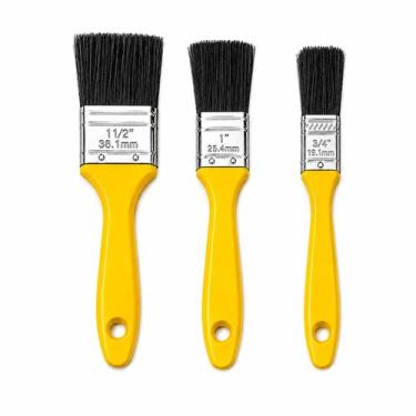 Imagem de Pincel Trincha para Pintura Cabo Amarelo Kit com 3 Unidades - Decofer