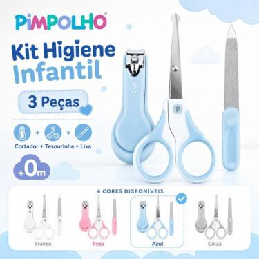 Imagem de Kit Unha Higiene Manicure Bebê 3 Peças Pimpolho Enxoval Baby - Mundo d