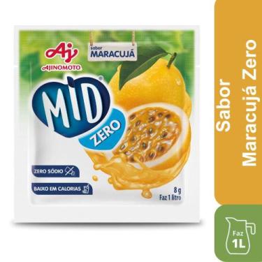 Imagem de Kit Refresco em Pó MID Zero Açúcar Sabor Maracujá Com 5 Unidades de 8g