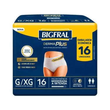Imagem de Roupa Íntima Descartável Bigfral G e XG Derma Plus 16 Unidades